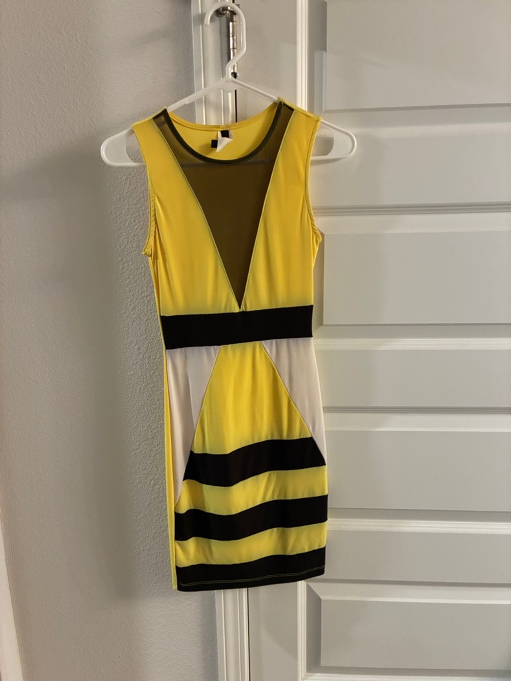 Yellow and Black Colorblock Sheath Dress